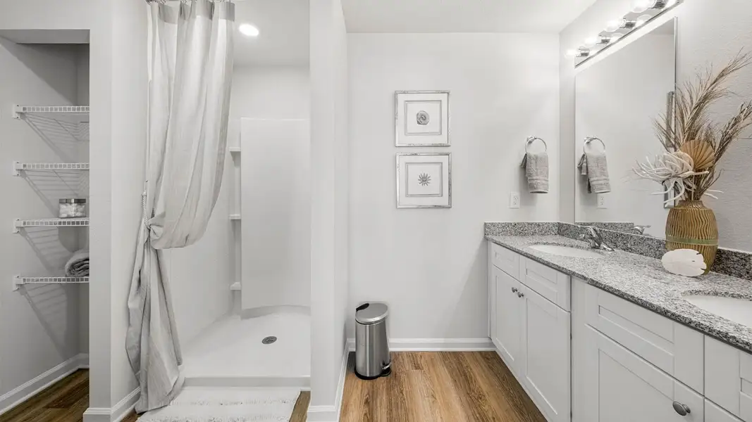 Furnished interior in a model home at Jake's Landing in Lynn Haven (Image 15). Furnished interior in a model home at Jake's Landing in Lynn Haven (Image 15).