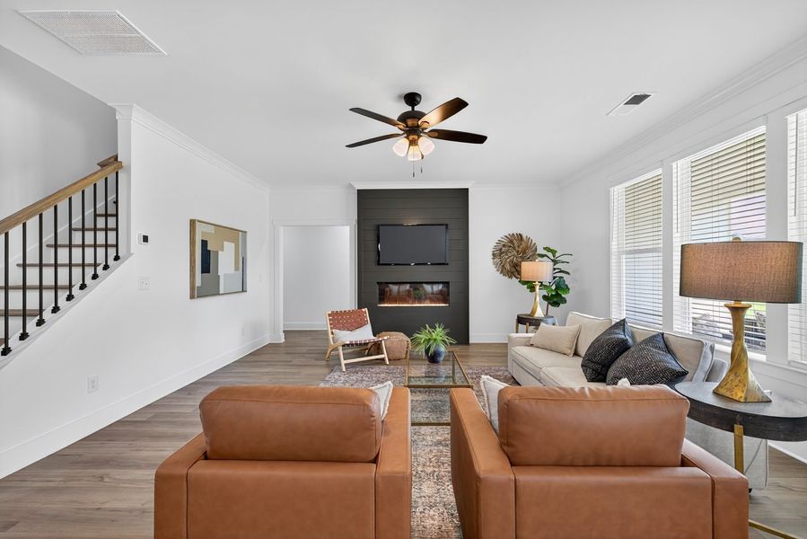 Furnished interior in a model home at Alcovy Overlook in Dacula (Image 9).