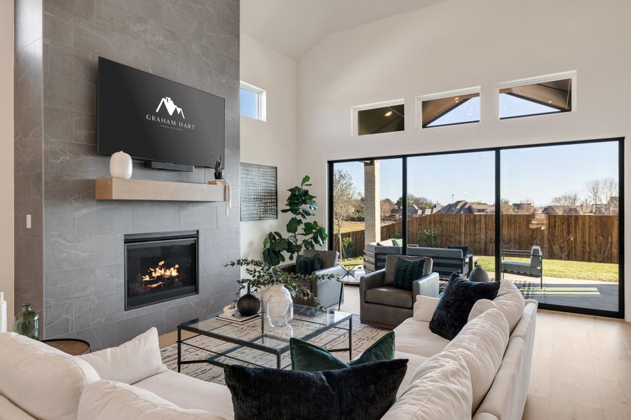 Furnished interior in a model home at Parkside Estates in Aledo (Image 5).