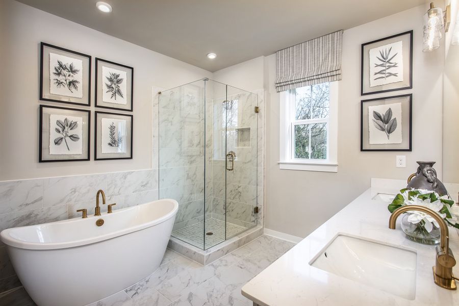 Furnished interior in a model home at The Groves at Myrtle: Myrtle Street in Roswell (Image 6).