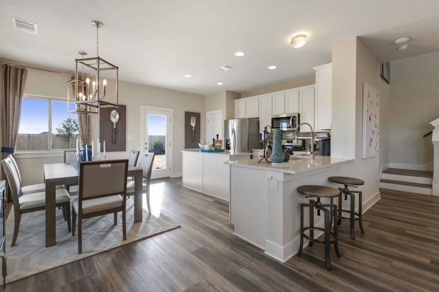 Furnished interior in a model home at Village At Manor Commons in Manor (Image 5).