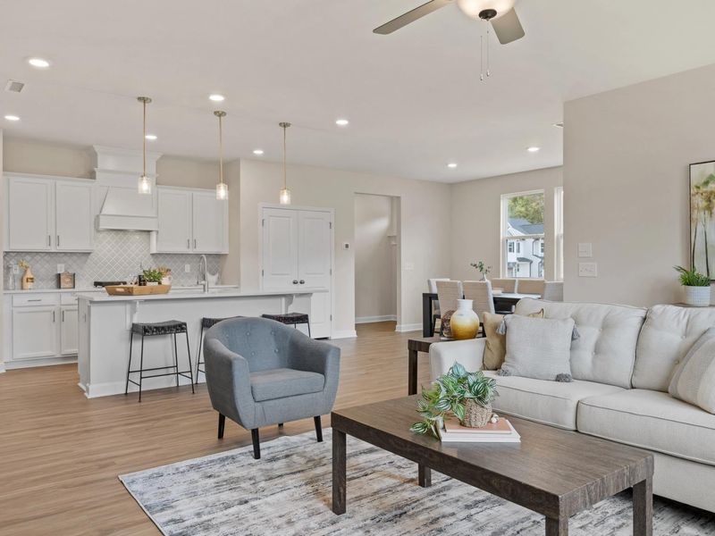 Furnished interior in a model home at Gregory Village in Lillington (Image 3).