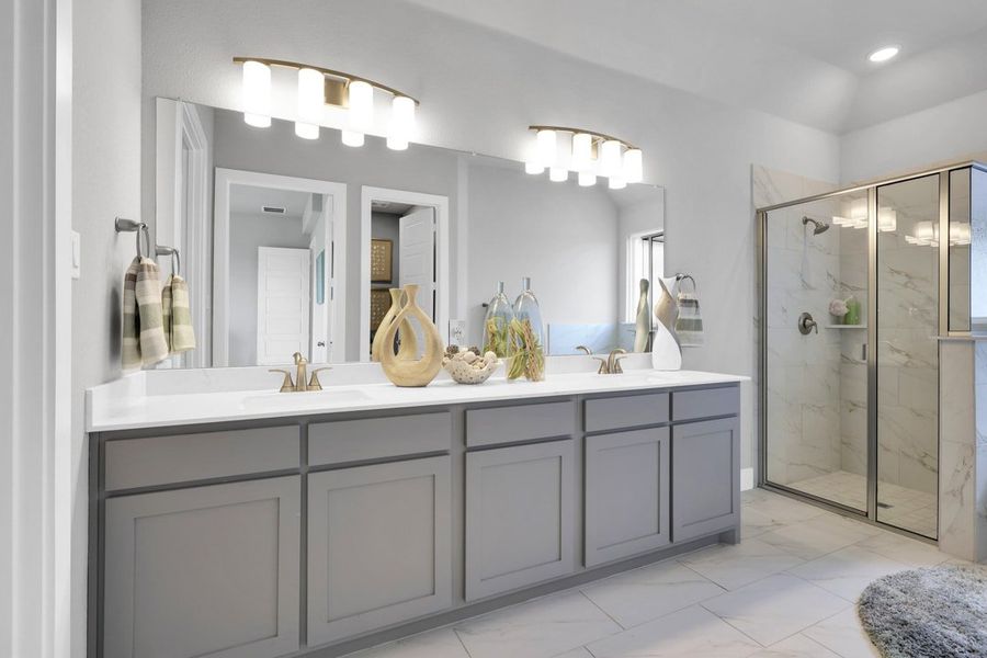Furnished interior in a model home at Polo Ridge in Forney (Image 30).