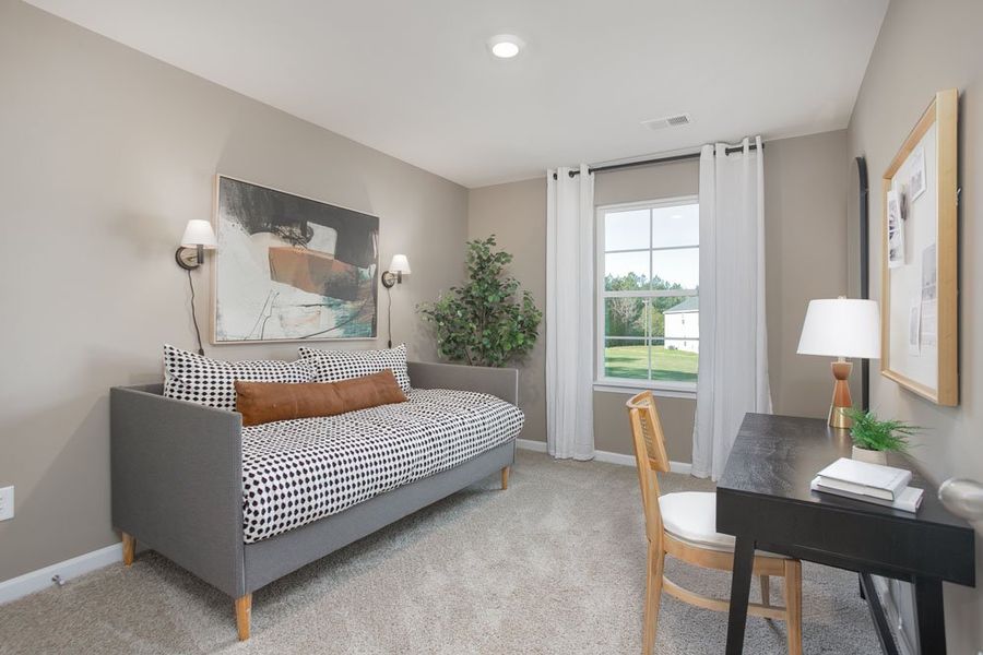 Furnished interior in a model home at The Grove at Riley's Meadow in Haw River (Image 18).