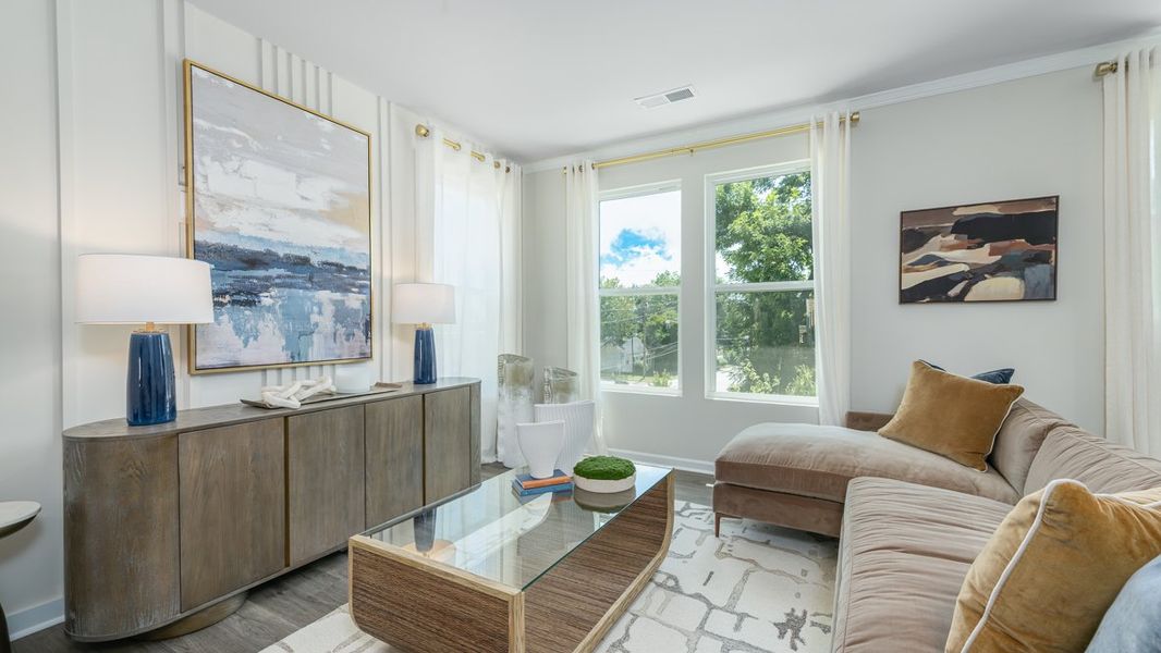 Furnished interior in a model home at Townes at Asbury in Atlanta (Image 21).