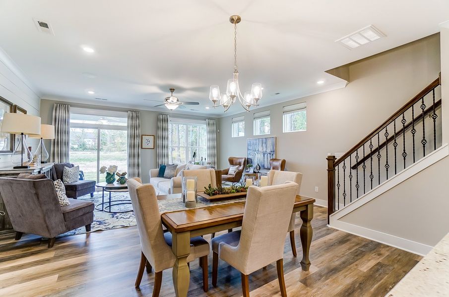 Furnished interior in a model home at Fairview Village Townhomes in Simpsonville (Image 11). Furnished interior in a model home at Fairview Village Townhomes in Simpsonville (Image 11).
