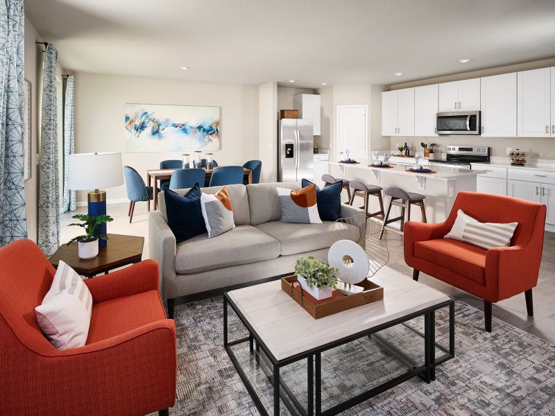 Furnished interior in a model home at The Reserve at Van Oaks in Auburndale (Image 4).