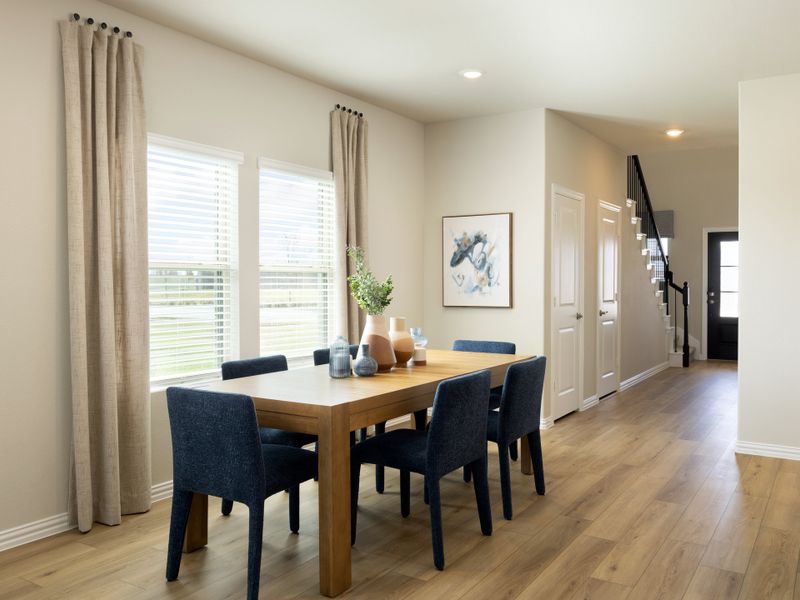 Furnished interior in a model home at Parks at Foster Crossing - Spring Series in Anna (Image 4). Furnished interior in a model home at Parks at Foster Crossing - Spring Series in Anna (Image 4).