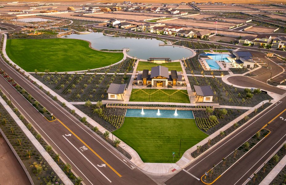 Aerial view of the Soleo community in Queen Creek, AZ, showing layout and nearby surroundings (Image 18).