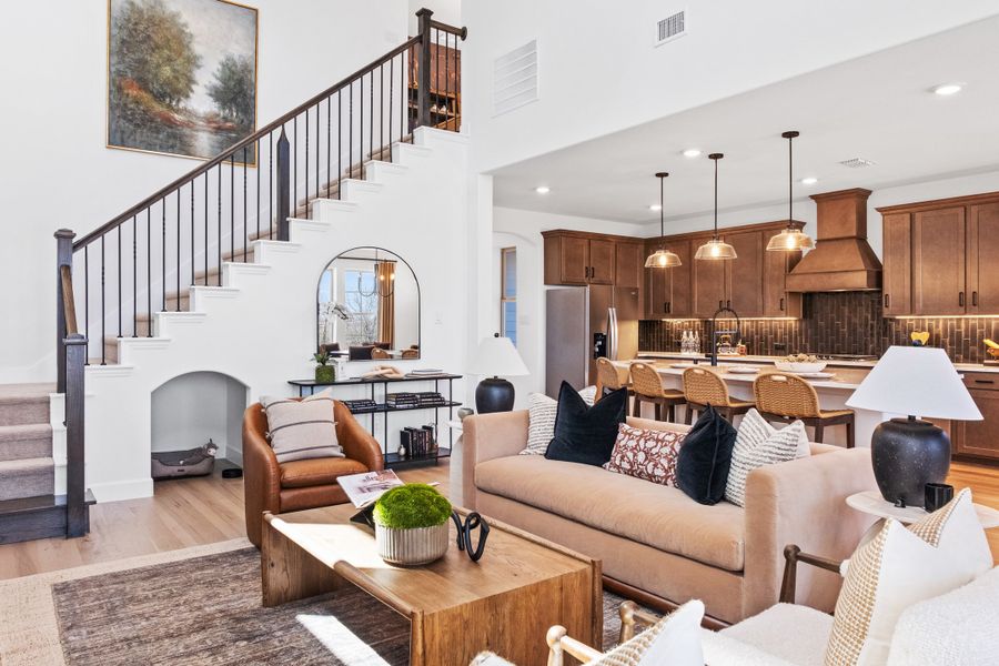 Furnished interior in a model home at Waterbend in Euless (Image 8).