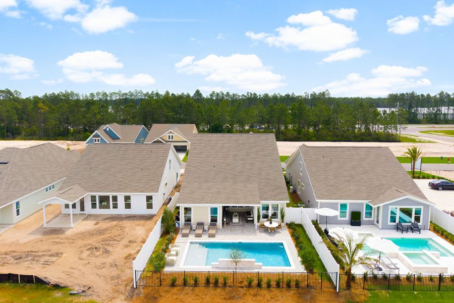 Aerial view of the Salt Grass at Ward Creek community in Panama City Beach, FL, showing layout and nearby surroundings (Image 16). Aerial view of the Salt Grass at Ward Creek community in Panama City Beach, FL, showing layout and nearby surroundings (Image 16).