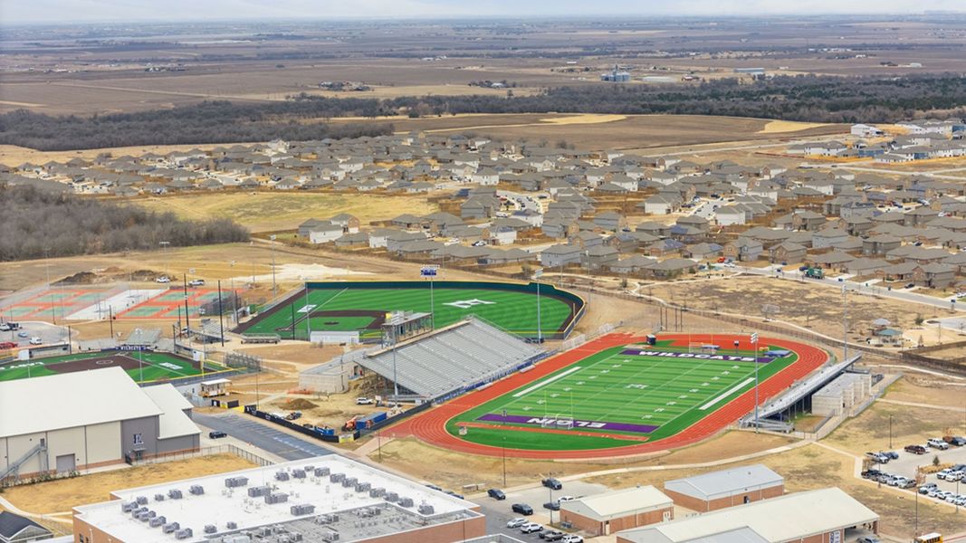 Aerial view of the Briarwood community in Elgin, TX, showing layout and nearby surroundings (Image 5).
