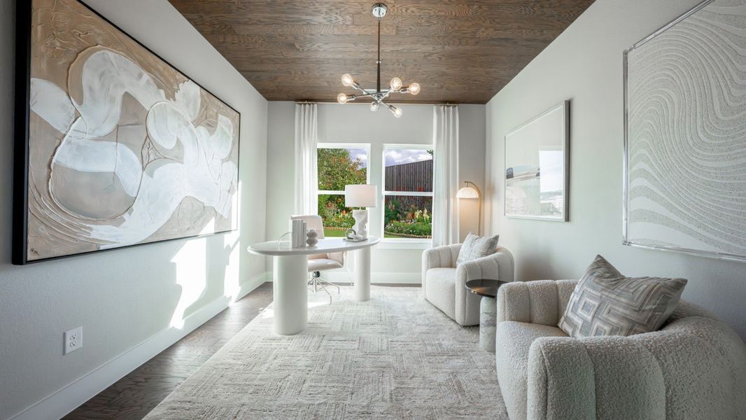 Furnished interior in a model home at Parkside in Denton (Image 14).