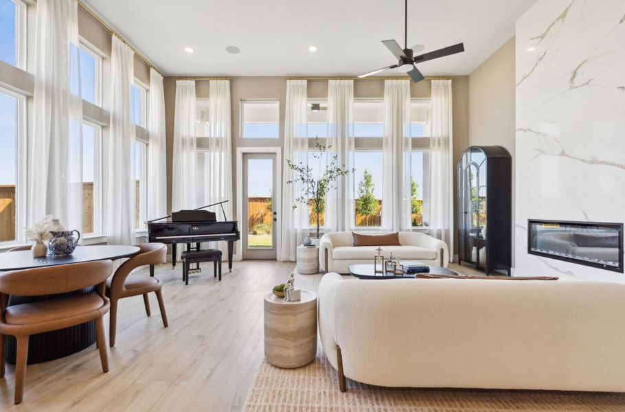 Furnished interior in a model home at Hazelwood 55' Series in Frisco (Image 20).