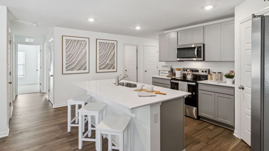 Furnished interior in a model home at Leoma's Landing in Lake Wales (Image 18).