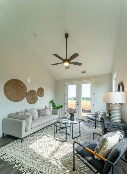 Furnished interior in a model home at The Settlement Townhomes in Simpsonville (Image 5).