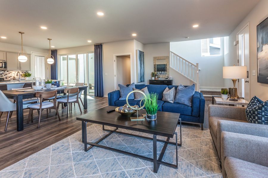 Furnished interior in a model home at Trailside in Timnath (Image 26).