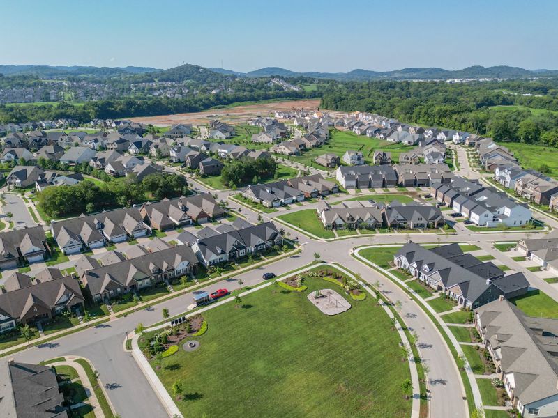 Aerial view of the Waters Edge community in Franklin, TN, showing layout and nearby surroundings (Image 9).