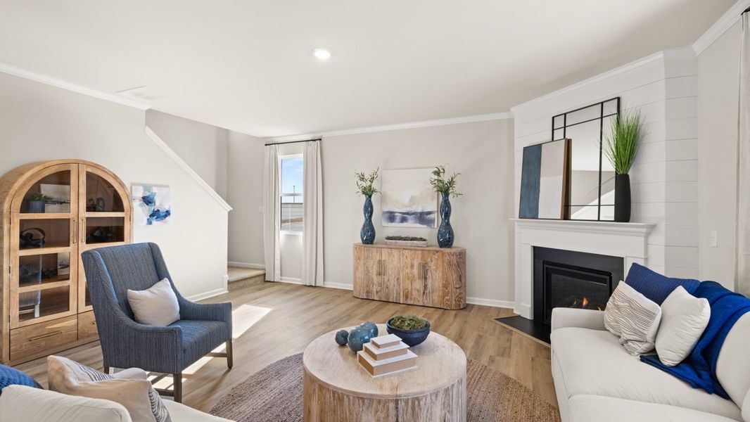 Furnished interior in a model home at Liberty Crossing in Braselton (Image 10).