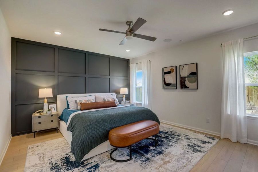 Furnished interior in a model home at Village at Three Oaks in Seguin (Image 8).