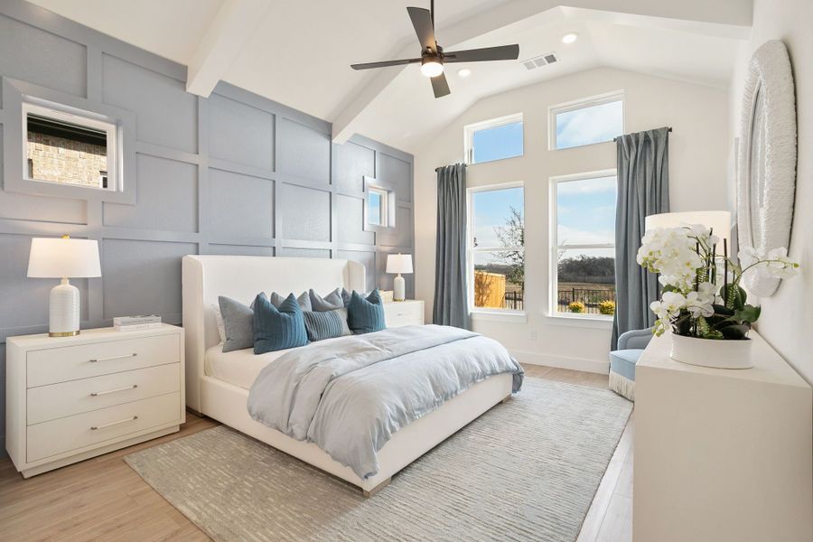 Furnished interior in a model home at Lily Creek at Sutton Fields in Aubrey (Image 77).