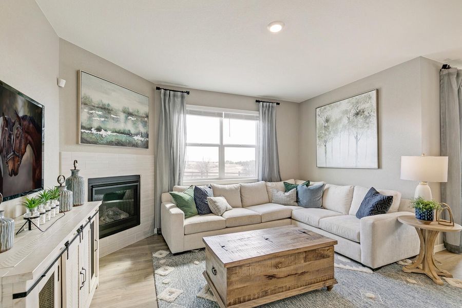 Furnished interior in a model home at Willow Springs Ranch in Monument (Image 6).