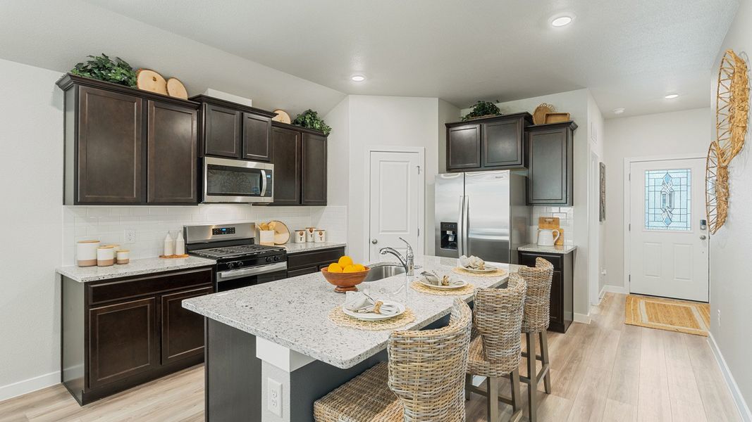 Furnished interior in a model home at Bridges Mill in Corpus Christi (Image 7).