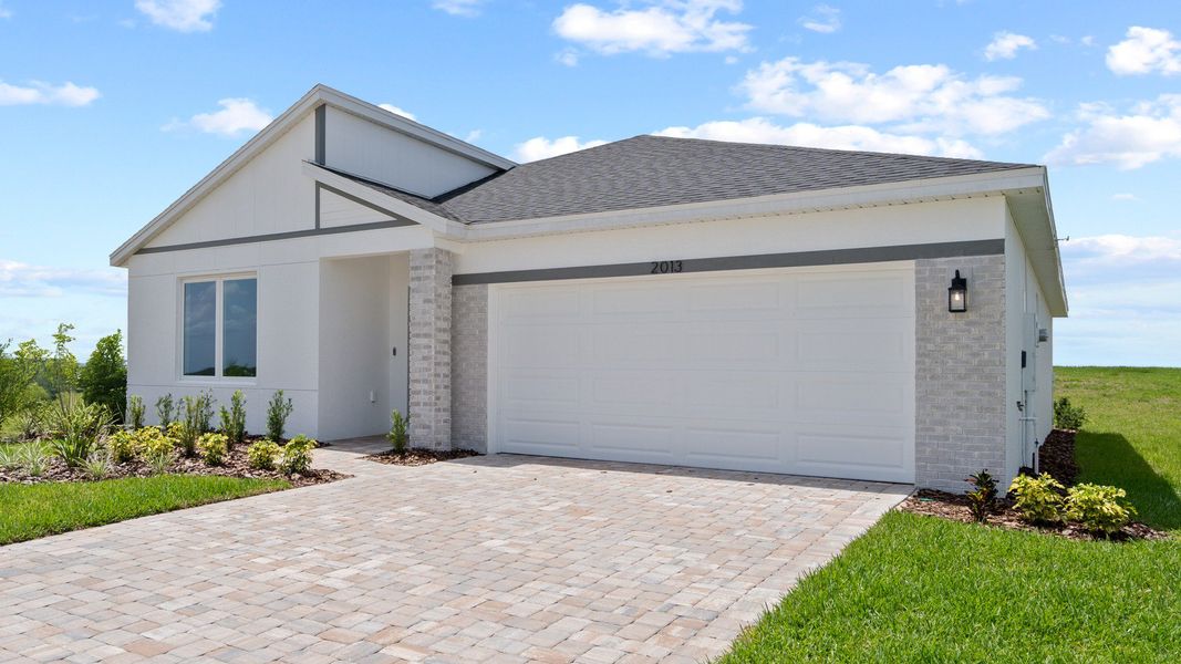 Atwood Floorplan in Modern Elevation by DRB Homes in Haines City, FL.