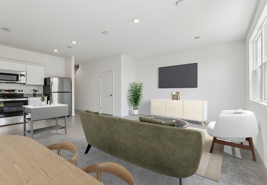 Furnished interior in a model home at Catamaran Cove in Rockledge (Image 7). Furnished interior in a model home at Catamaran Cove in Rockledge (Image 7).