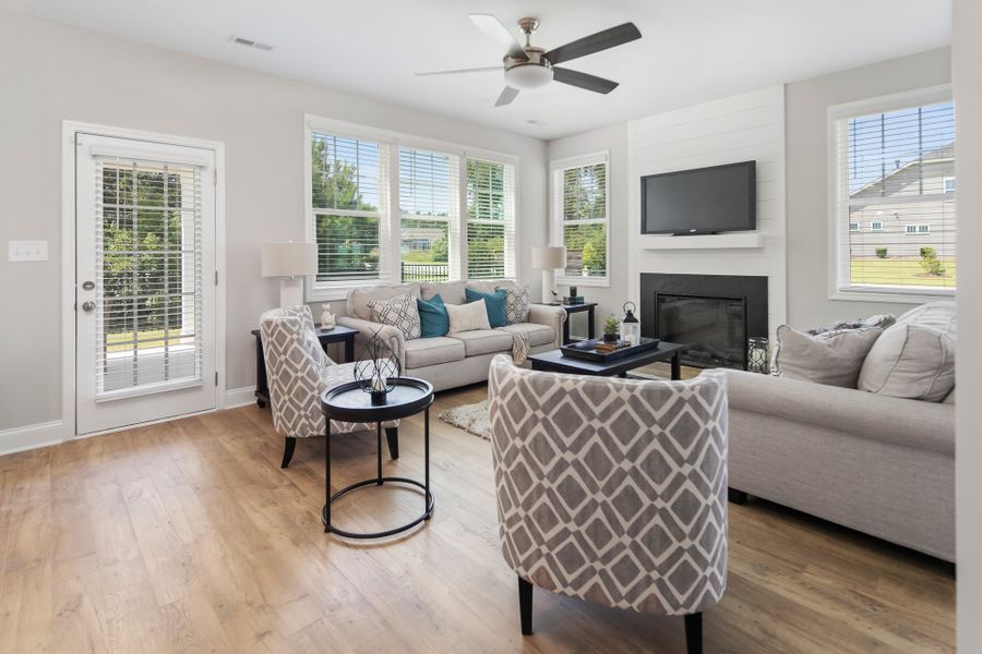 Furnished interior in a model home at Bedford in Raeford (Image 37).