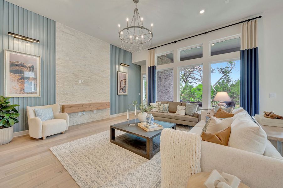 Furnished interior in a model home at Kissing Tree – Summit Series in San Marcos (Image 54).