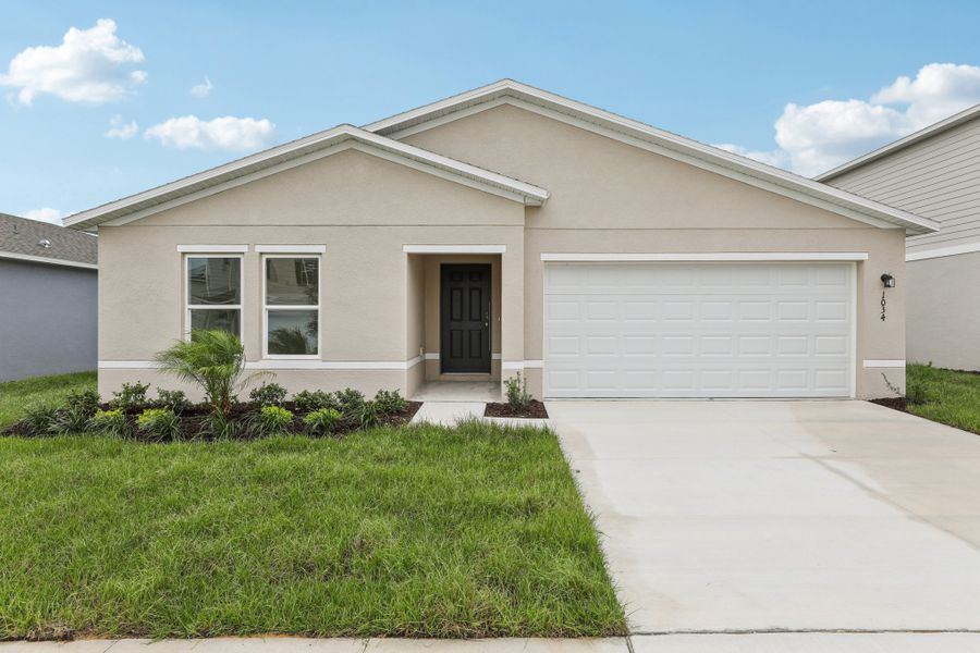 A house with a garage.
