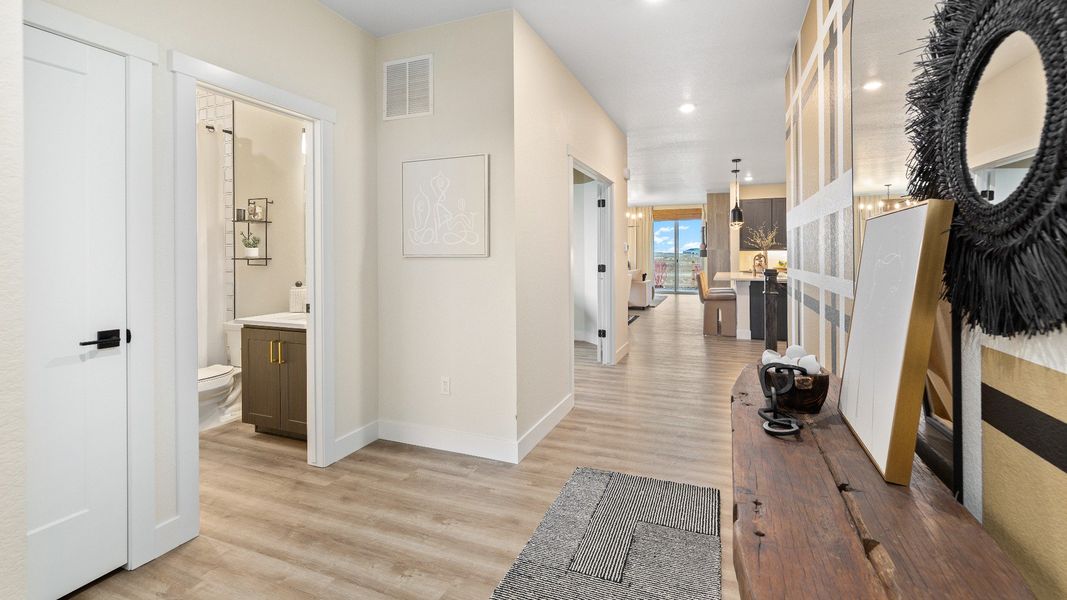 Furnished interior in a model home at Granary in Johnstown (Image 3).