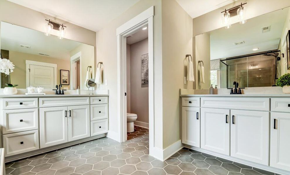 Furnished interior in a model home at Twin Creek Forsyth in Kernersville (Image 33).