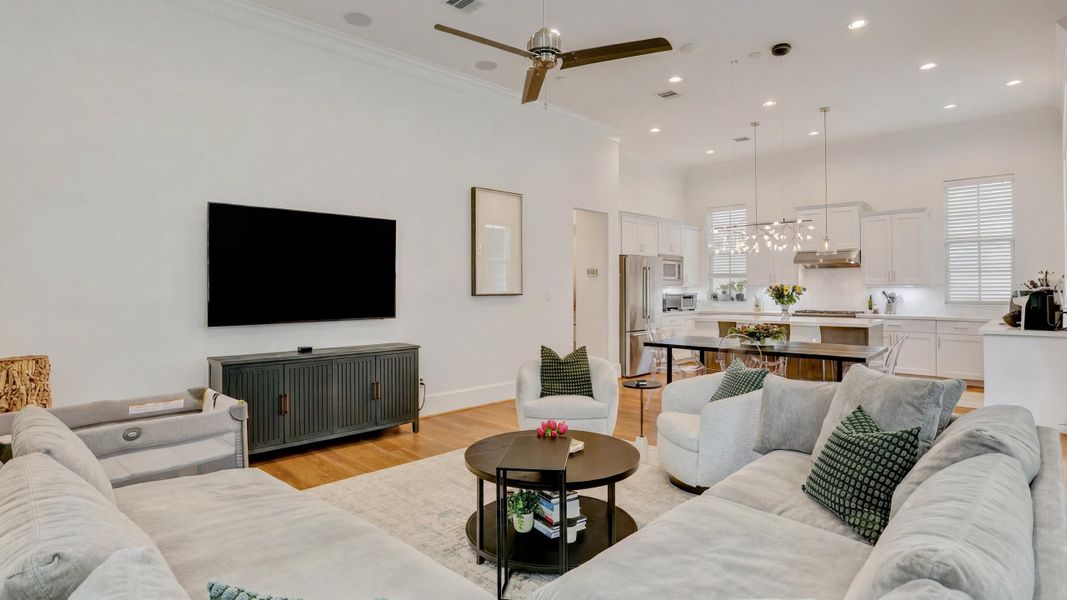 Furnished interior in a model home at Eastwood Green in Houston (Image 9).