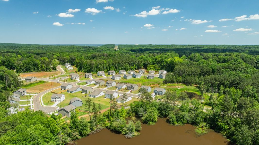 Aerial view of the Fairhaven community in Lithia Springs, GA, showing layout and nearby surroundings (Image 14).
