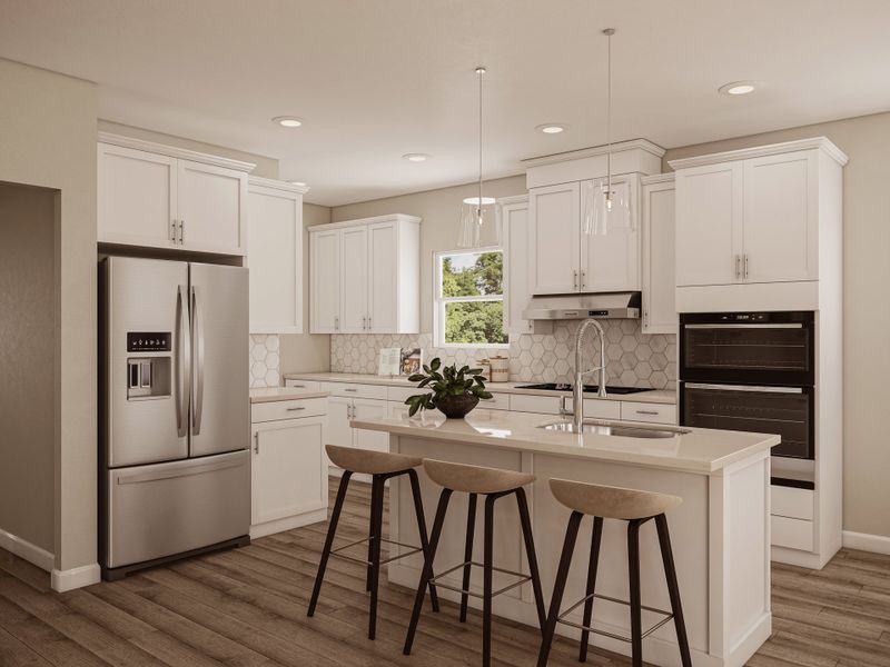 Furnished interior in a model home at Watkins Grove in Raleigh (Image 13).