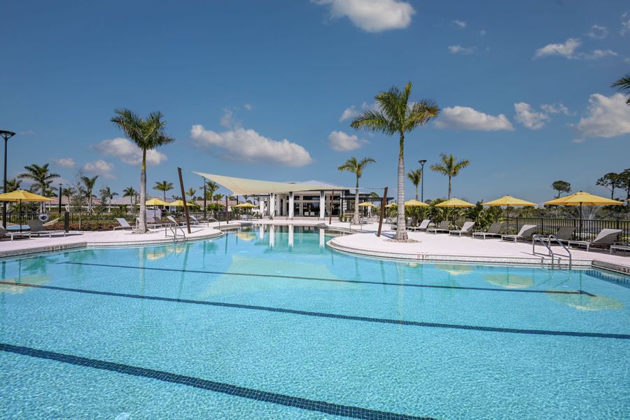 Resort-style pool with lap lanes