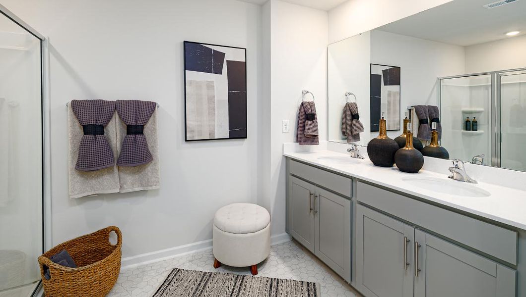 Furnished interior in a model home at Brandon Creek in Gastonia (Image 20).