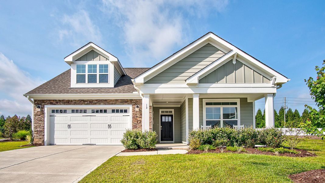 Front exterior of a home in the The Cottages at 78 North community, located in Sanford, NC (Image 8). Front exterior of a home in the The Cottages at 78 North community, located in Sanford, NC (Image 8).