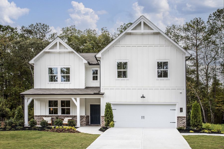 Front exterior of a home in the Easton Walk community, located in Lawrenceville, GA (Image 1). Front exterior of a home in the Easton Walk community, located in Lawrenceville, GA (Image 1).
