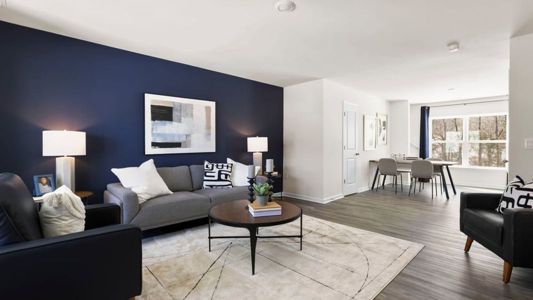 Furnished interior in a model home at Village Grove in Greenville (Image 7).