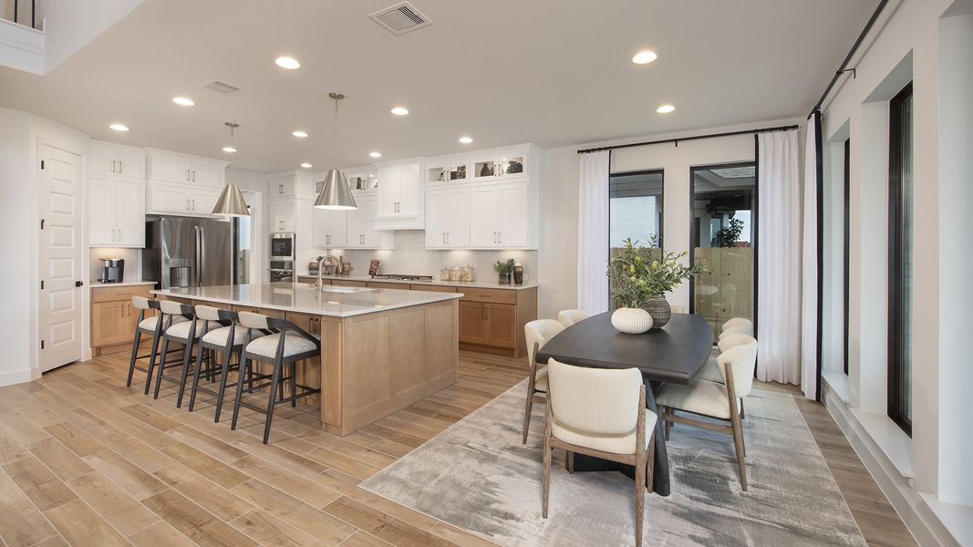 Furnished interior in a model home at Midline 55' in Houston (Image 9).