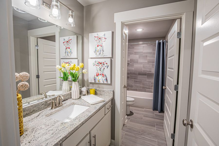 Furnished interior in a model home at Georgetown in Collierville (Image 27).