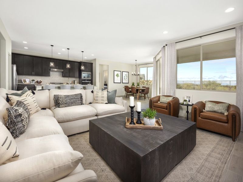 Greatroom in the Mesquite floorplan at Arbor at Madera Highlands. Greatroom in the Mesquite floorplan at Arbor at Madera Highlands.