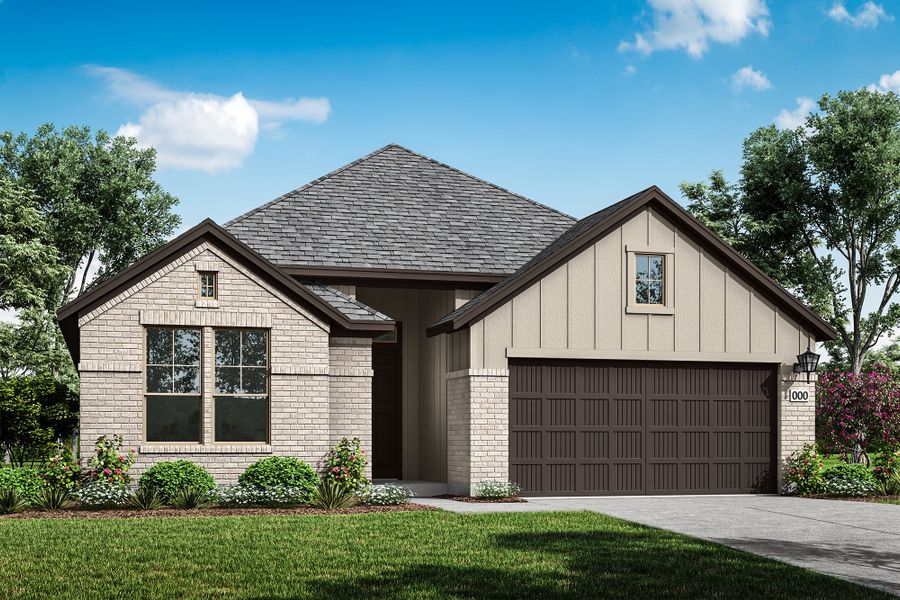 Front exterior of a home in the Park Collection at Turner’s Crossing community, located in Buda, TX (Image 3).