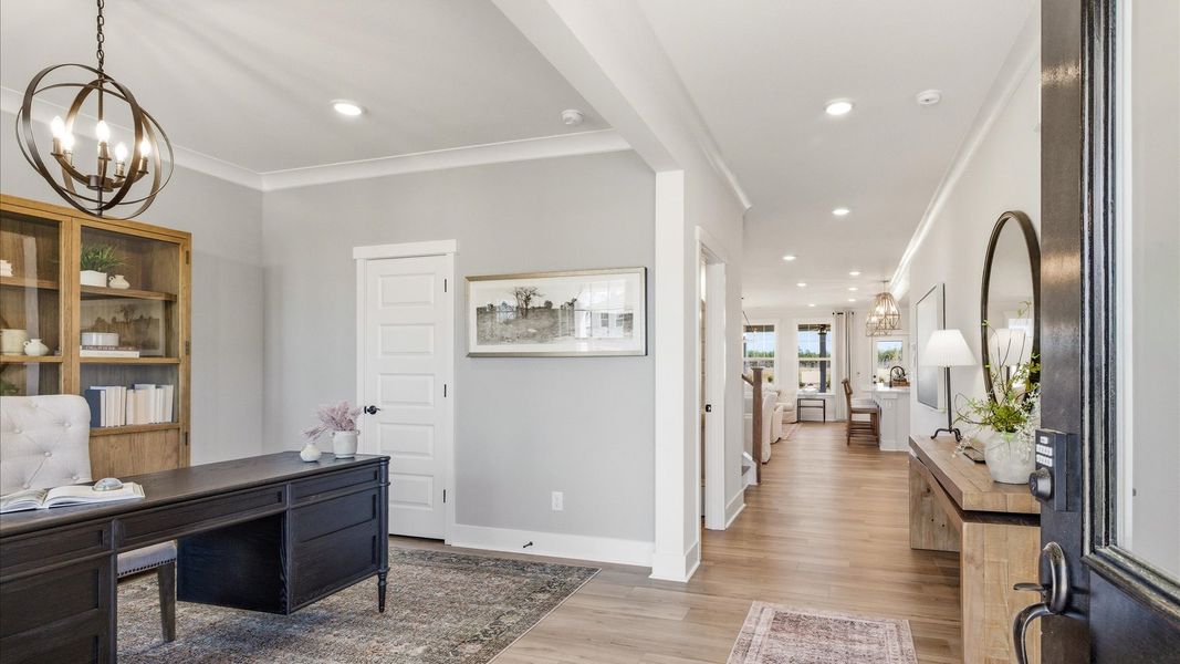 Furnished interior in a model home at Weavers Pointe in Zebulon (Image 4).