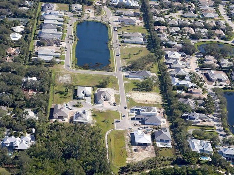 Aerial view of the The Strand community in Vero Beach, FL, showing layout and nearby surroundings (Image 23).