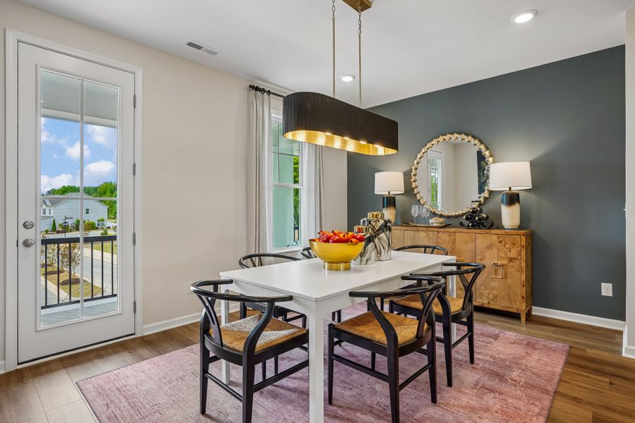 Furnished interior in a model home at South Lake Townes at Flowers Plantation in Clayton (Image 48).