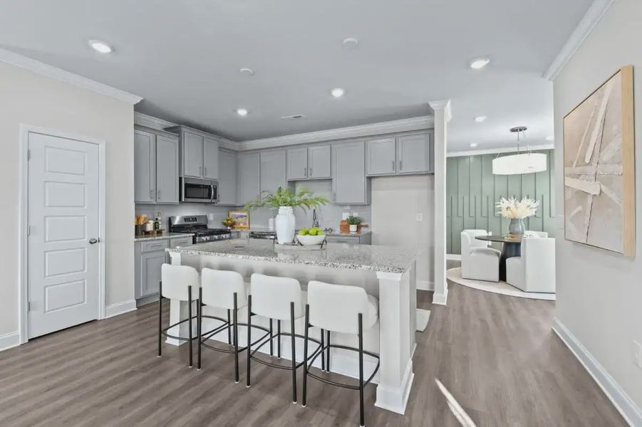 Furnished interior in a model home at Kinsley in Wake Forest (Image 7).